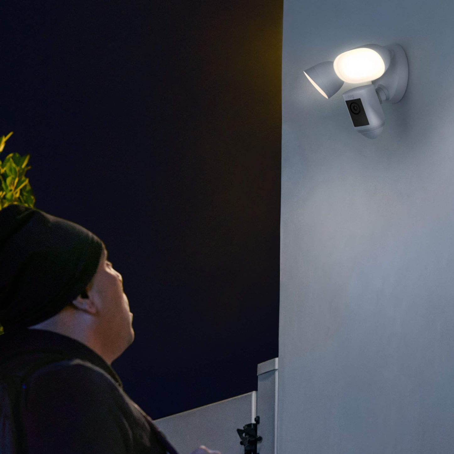 Ring Floodlight Cam Pro Wired Outdoor 1080p HD IP Camera - White
