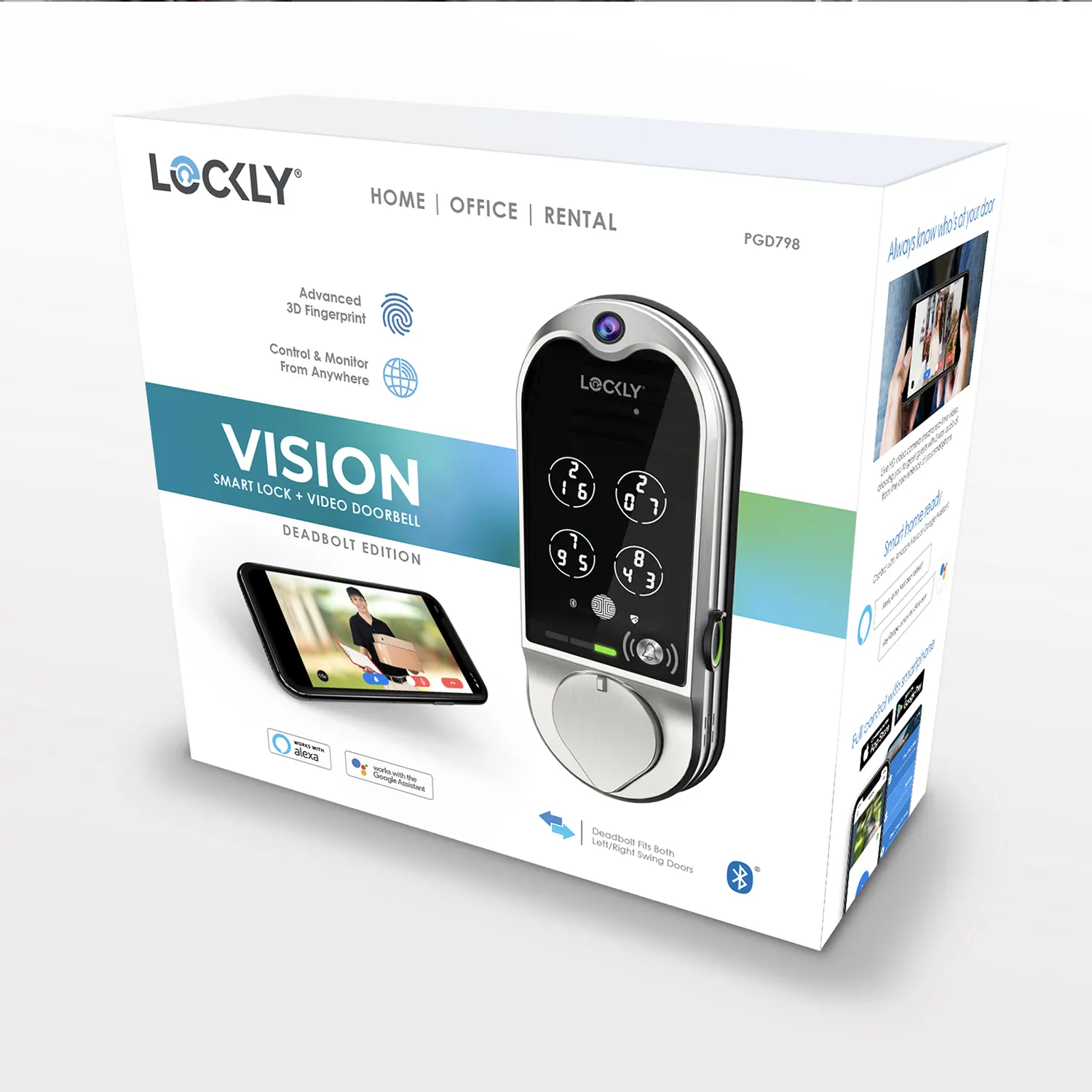 LOCKLY Vision™ Doorbell Camera Smart Lock - Matte Black - CMI TECH