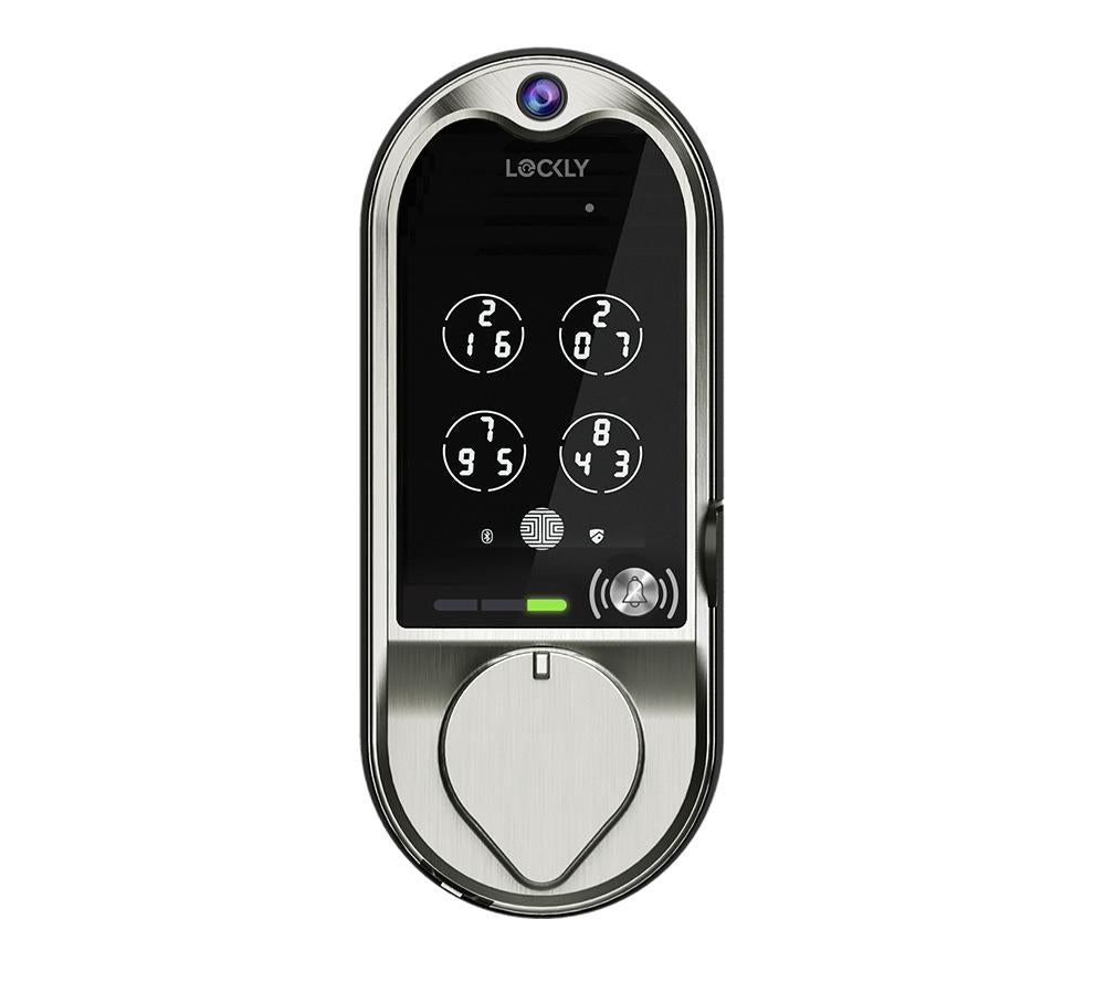 LOCKLY Vision™ Doorbell Camera Smart Lock - Satin Nickel - CMI TECH