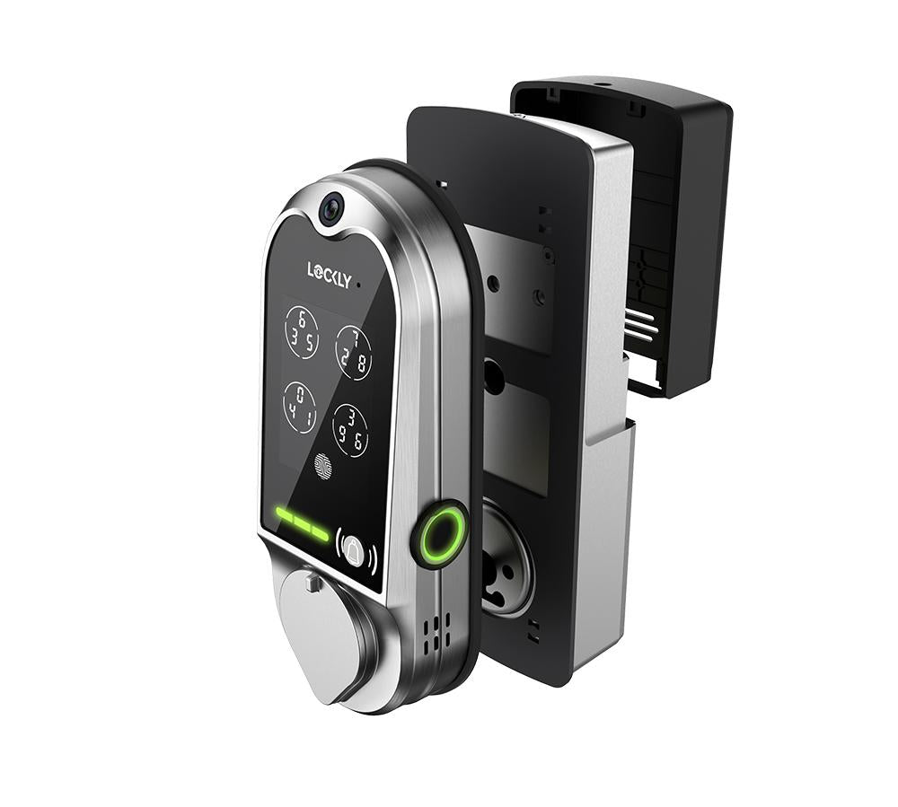 LOCKLY Vision™ Doorbell Camera Smart Lock - Satin Nickel - CMI TECH