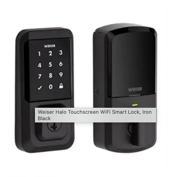 Weiser Halo Touchscreen WiFi Smart Lock, Iron Black - CMI TECH