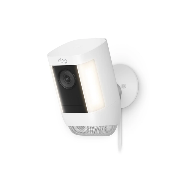 Ring Spot Light Cam Pro Wired Outdoor 1080p HD IP Camera - WHITE